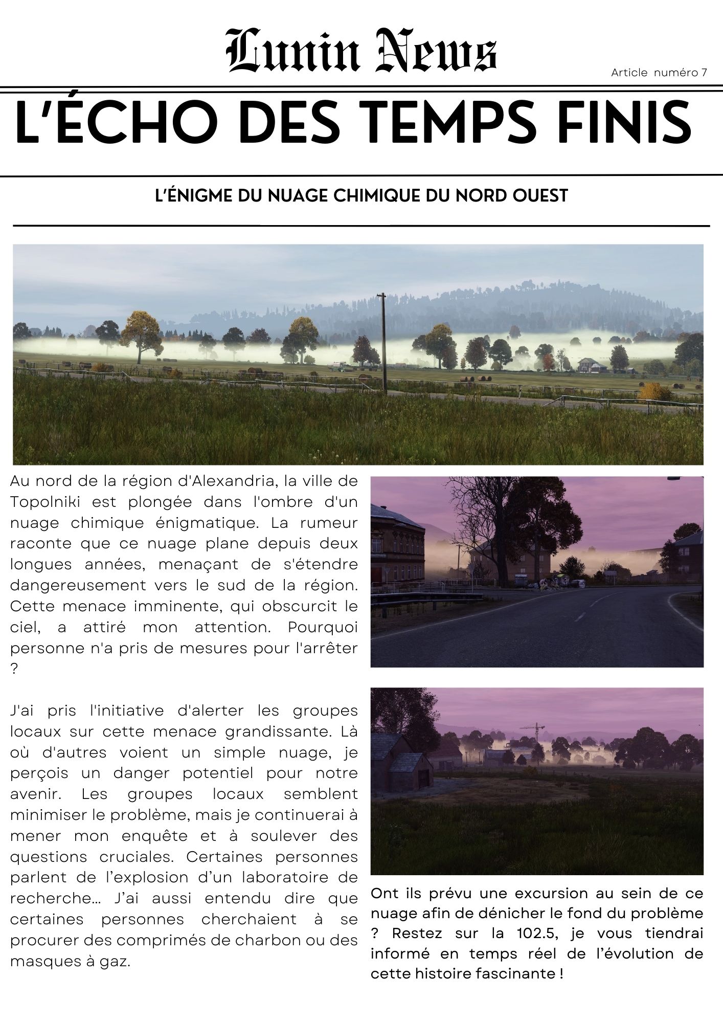 Illustration de Article 7 - l’énigme du nuage chimique du nord ouest